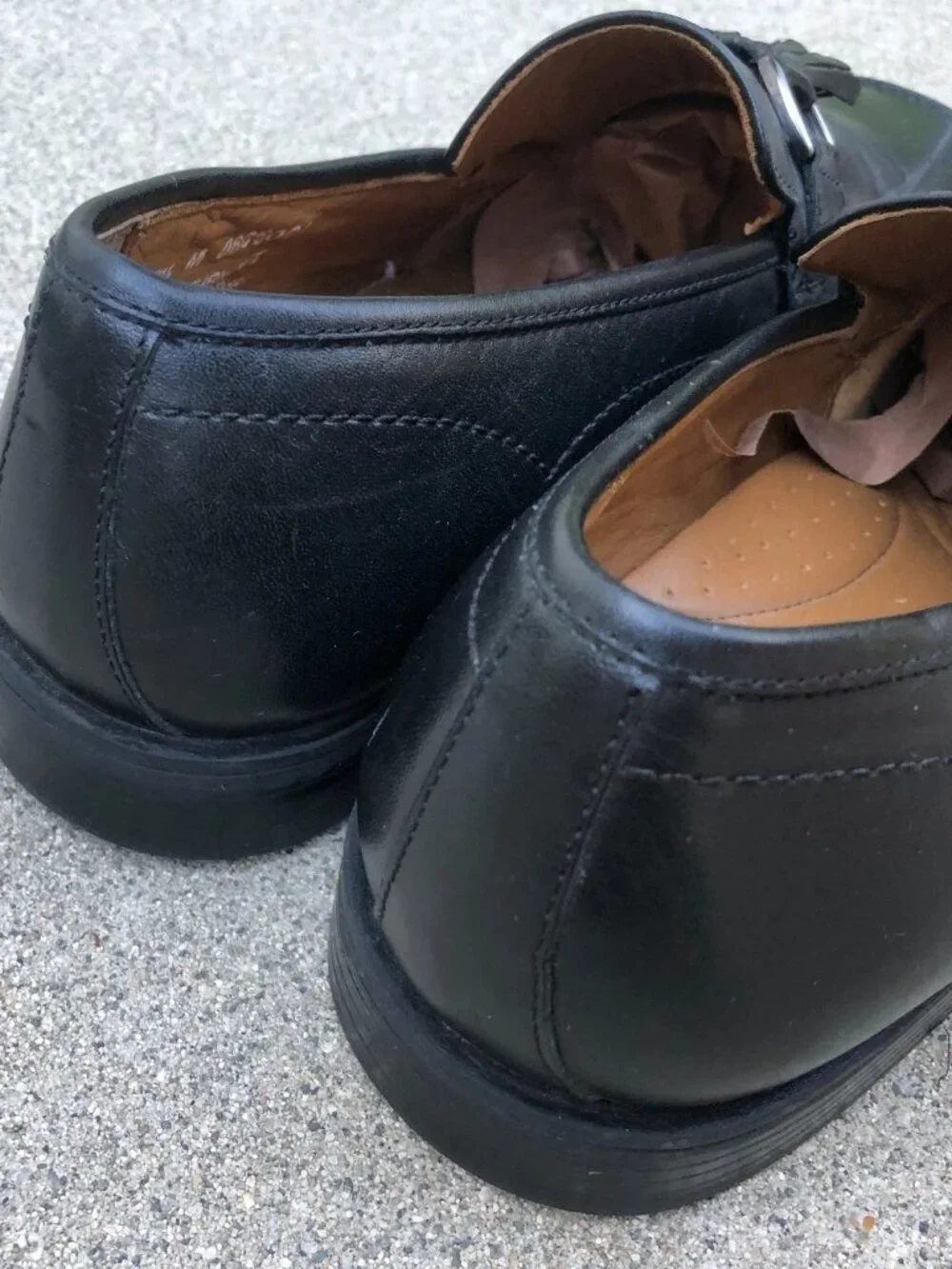 BASS Flex Loafers Dress Shoes Men's 9.5 M Black Leather Slip On Turnout